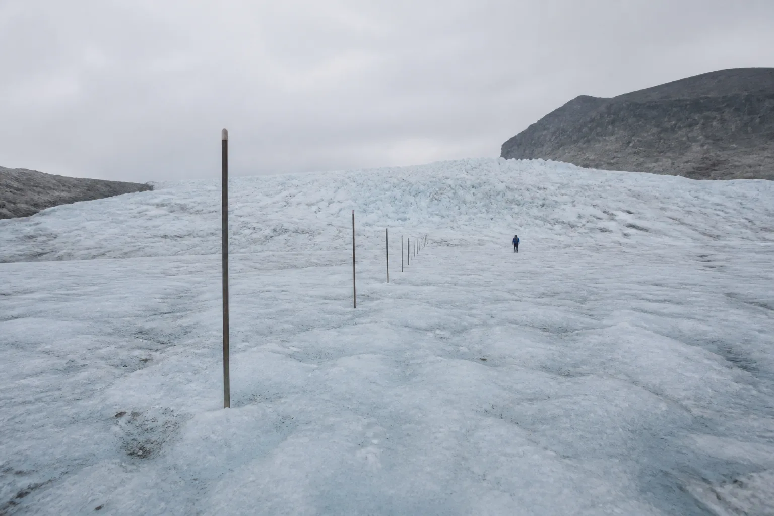 Measuring a glacier in footsteps