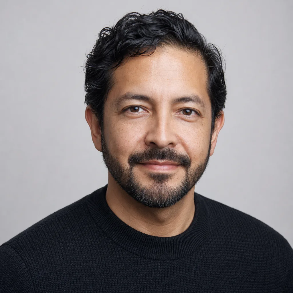 Studio portrait of Mateo Alvarez, remote sensing lead.