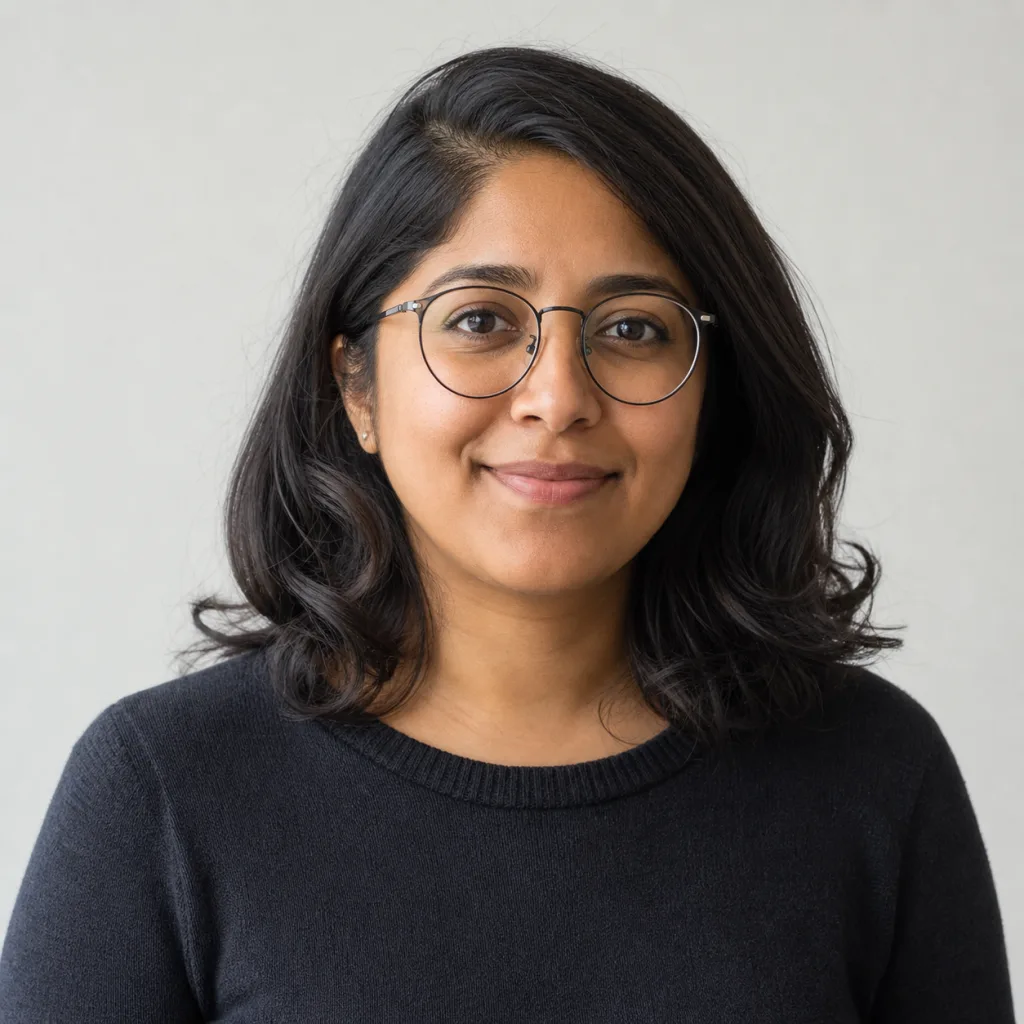 Studio portrait of Noor Rahman, ocean acoustics lead.