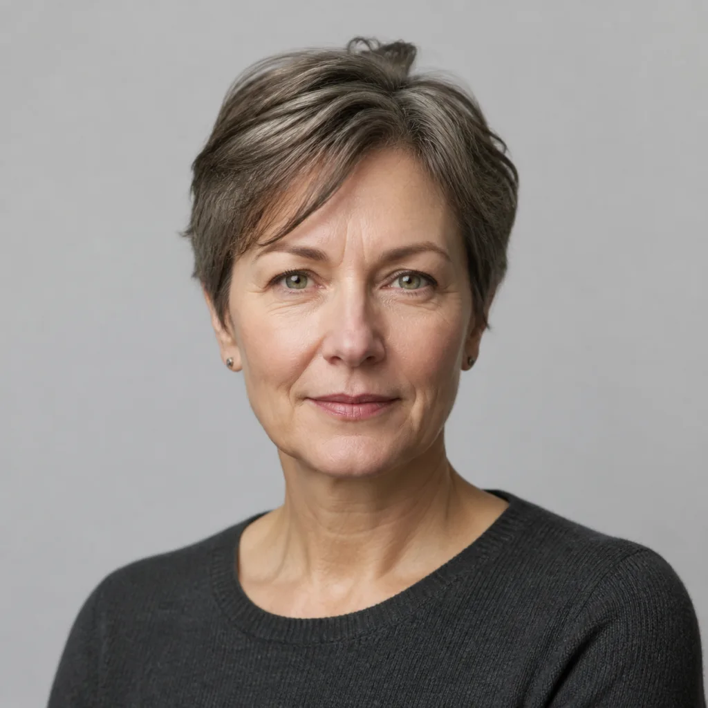 Studio portrait of Ruth Palmer, operations director.