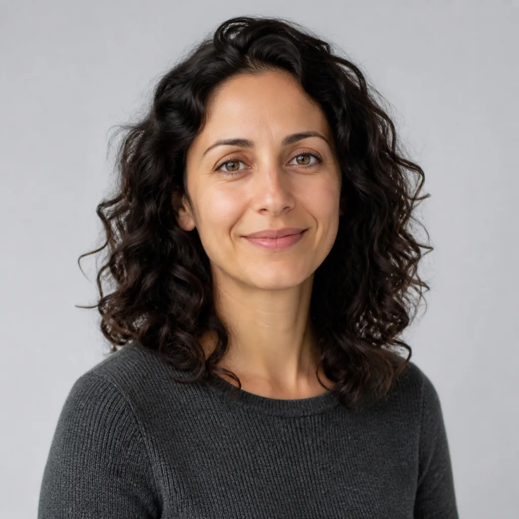 Studio portrait of Sofia Mendes, campaigns director.