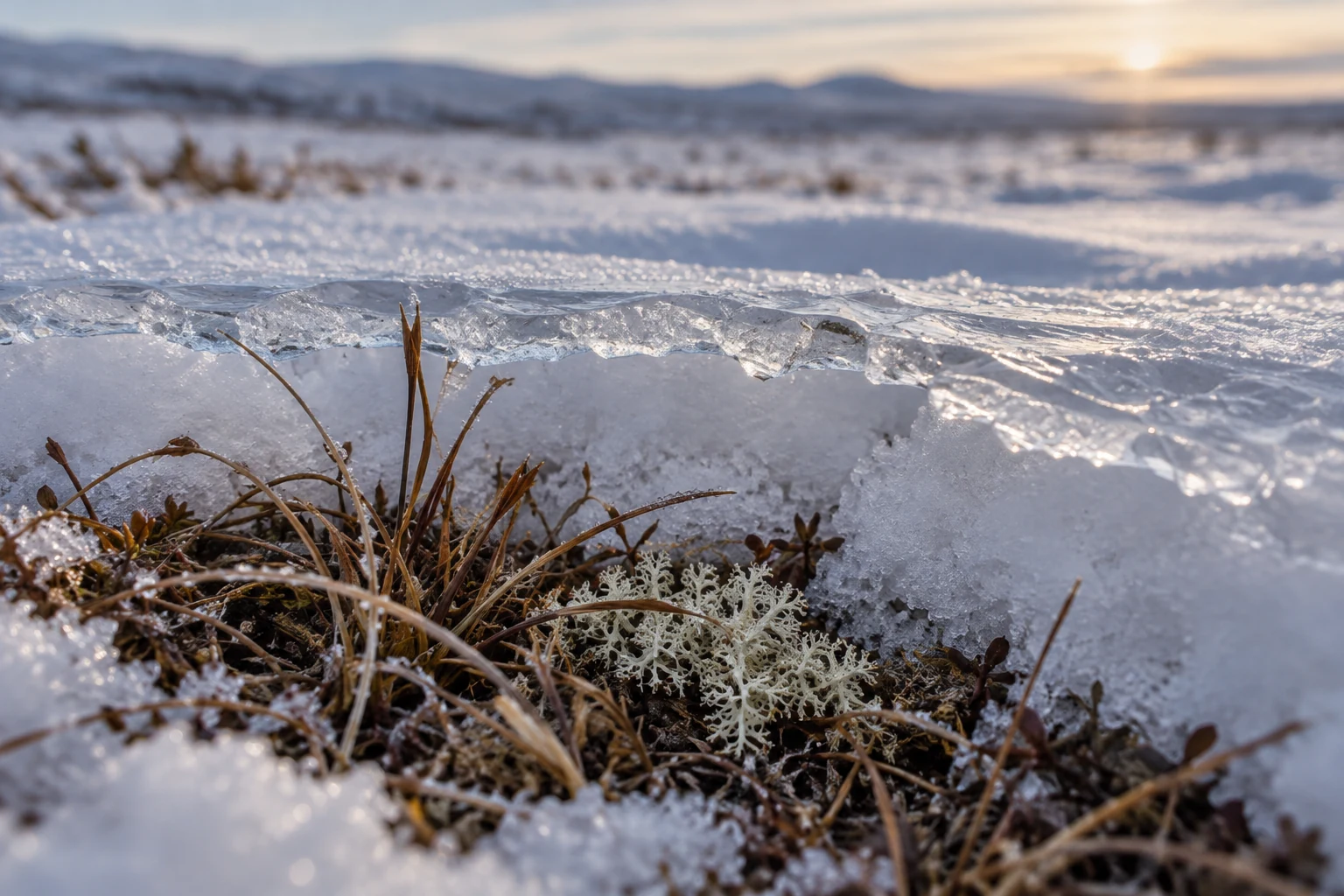 Rain on snow across the tundra