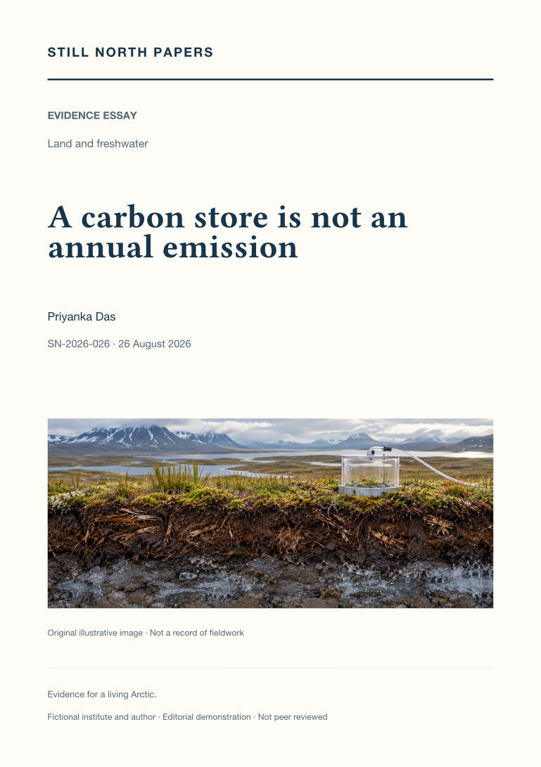 A carbon store is not an annual emission: Still North Papers cover