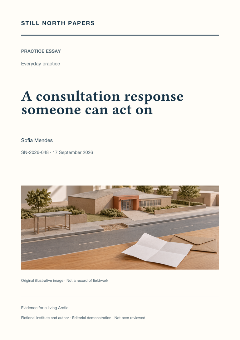 A consultation response someone can act on: Still North Papers cover