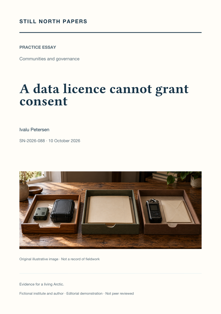 A data licence cannot grant consent: Still North Papers cover