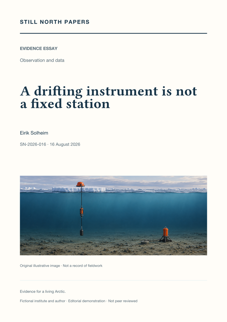 A drifting instrument is not a fixed station: Still North Papers cover