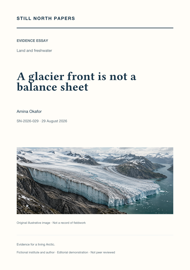 A glacier front is not a balance sheet: Still North Papers cover