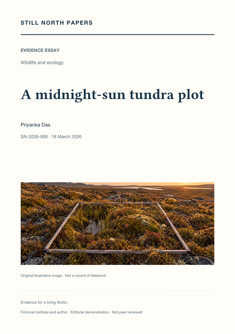 A midnight-sun tundra plot: Still North Papers cover