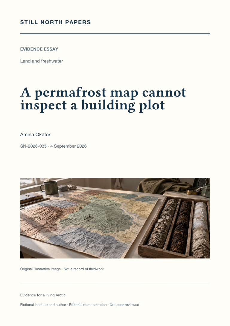 A permafrost map cannot inspect a building plot: Still North Papers cover
