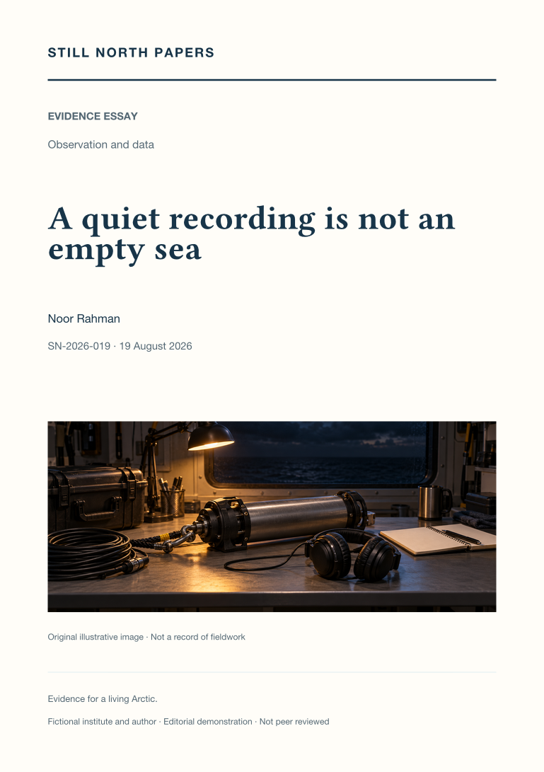 A quiet recording is not an empty sea: Still North Papers cover