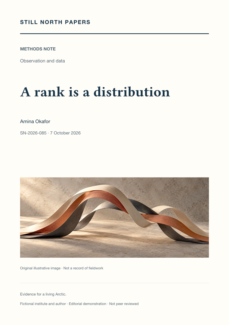 A rank is a distribution: Still North Papers cover