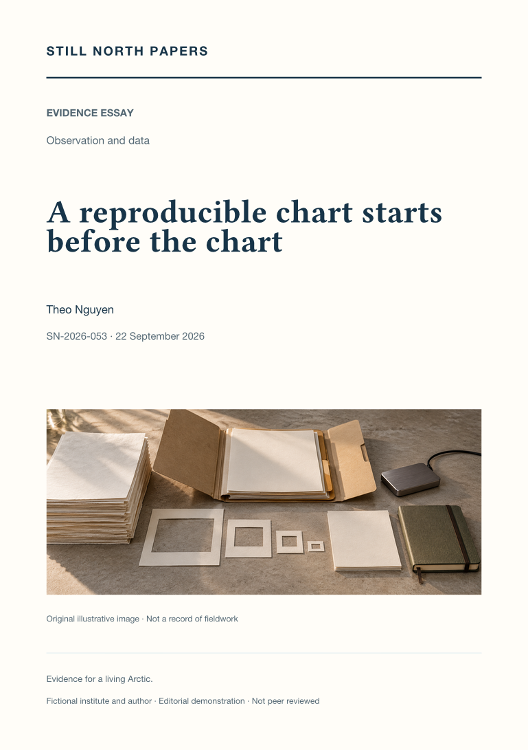 A reproducible chart starts before the chart: Still North Papers cover