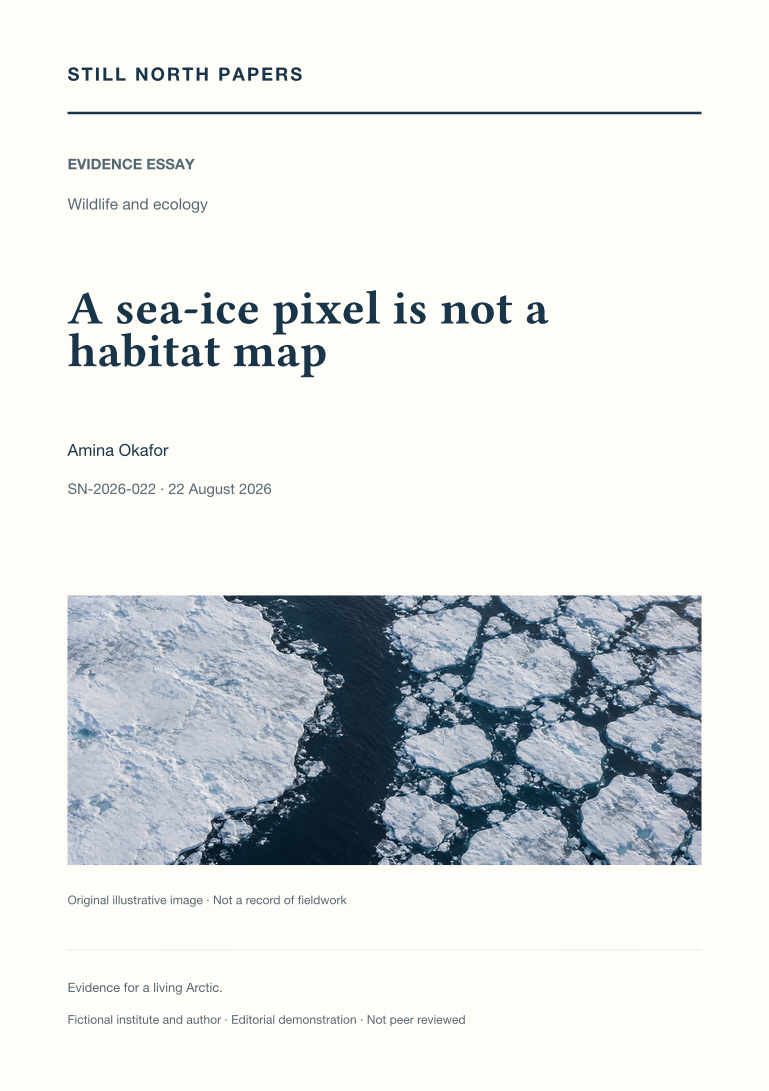 A sea-ice pixel is not a habitat map: Still North Papers cover