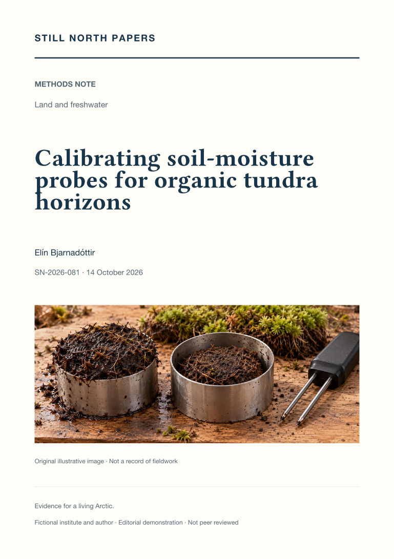 Calibrating soil-moisture probes for organic tundra horizons: Still North Papers cover