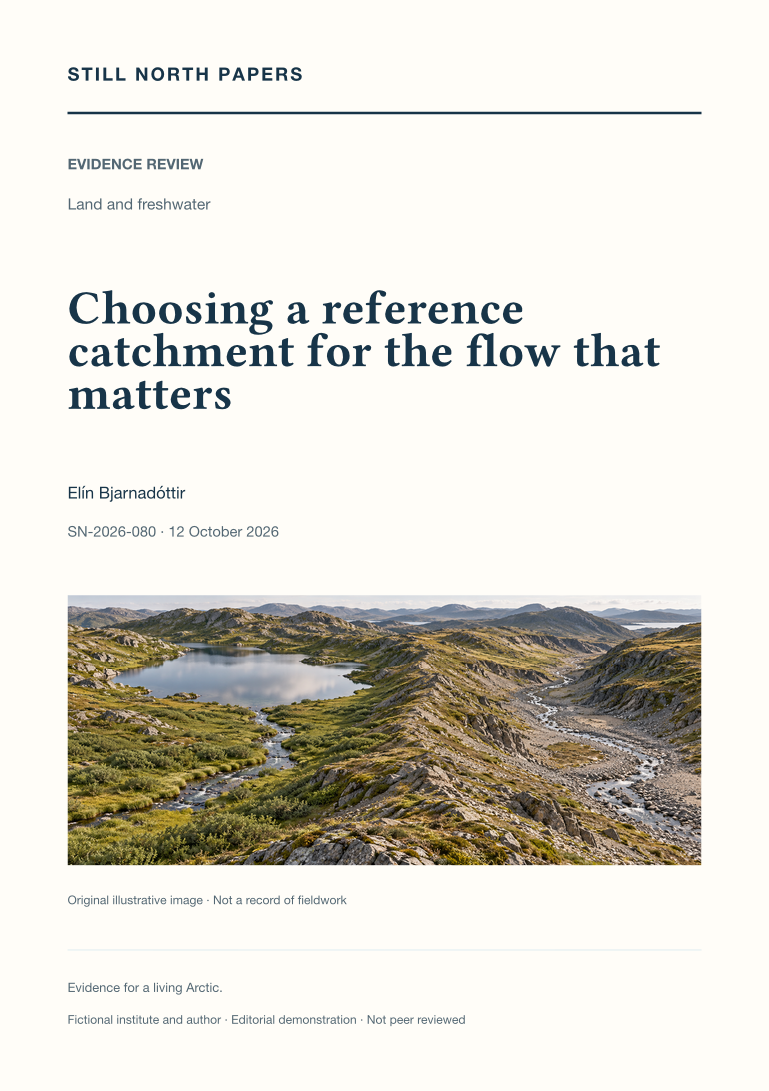 Choosing a reference catchment for the flow that matters: Still North Papers cover