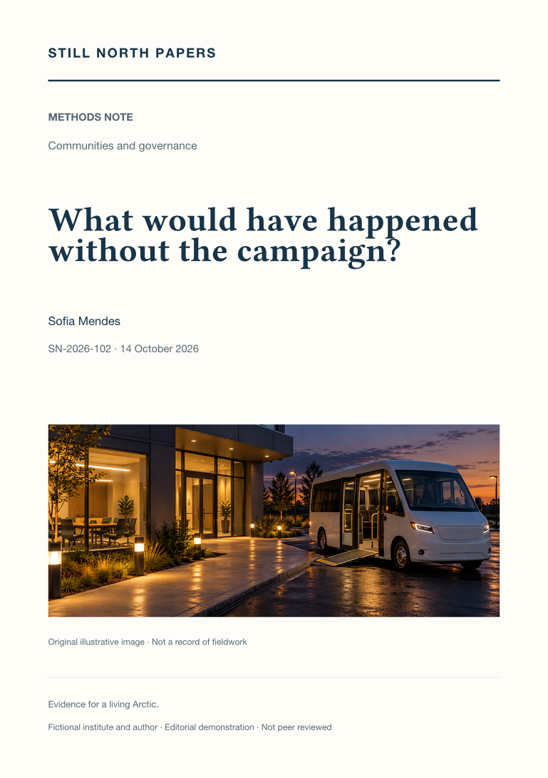 What would have happened without the campaign?: Still North Papers cover
