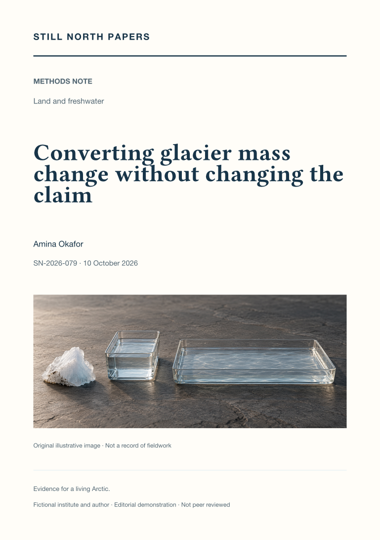 Converting glacier mass change without changing the claim: Still North Papers cover