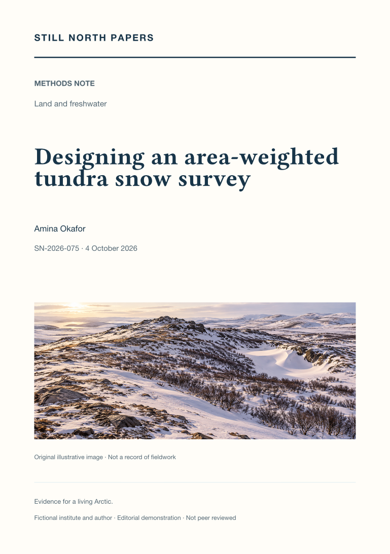 Designing an area-weighted tundra snow survey: Still North Papers cover