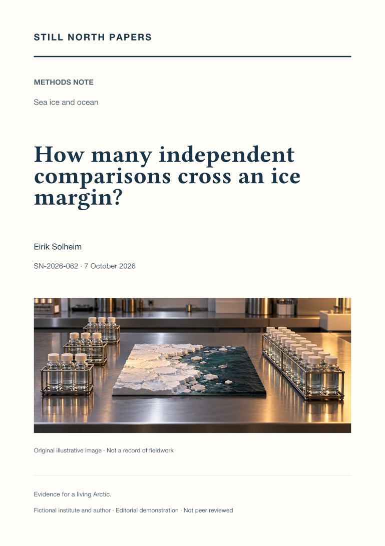 How many independent comparisons cross an ice margin?: Still North Papers cover
