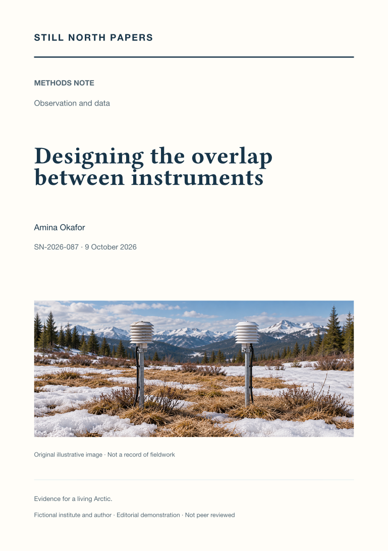 Designing the overlap between instruments: Still North Papers cover