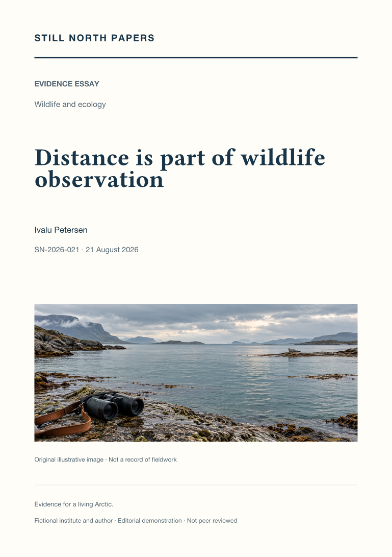 Distance is part of wildlife observation: Still North Papers cover