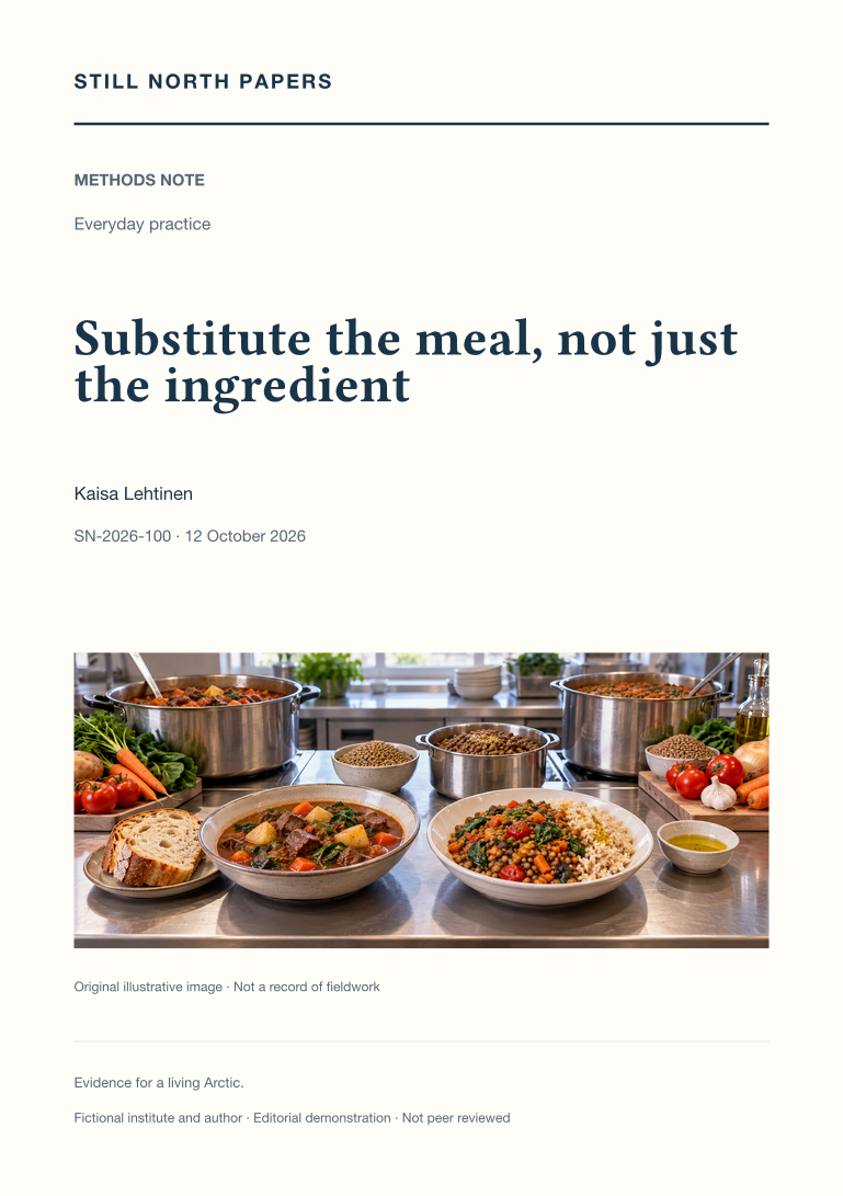 Substitute the meal, not just the ingredient: Still North Papers cover