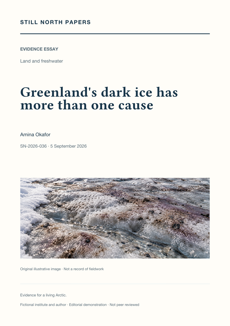 Greenland's dark ice has more than one cause: Still North Papers cover