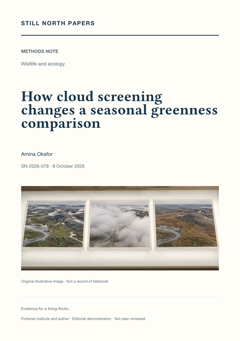 How cloud screening changes a seasonal greenness comparison: Still North Papers cover