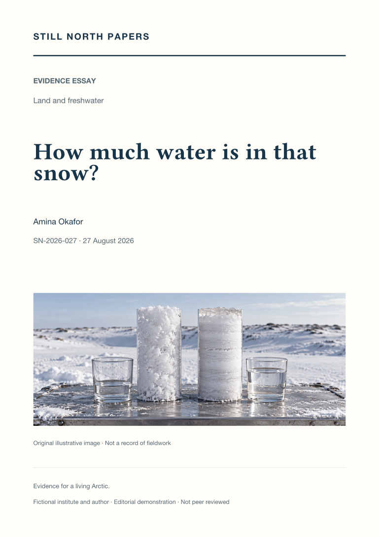 How much water is in that snow?: Still North Papers cover