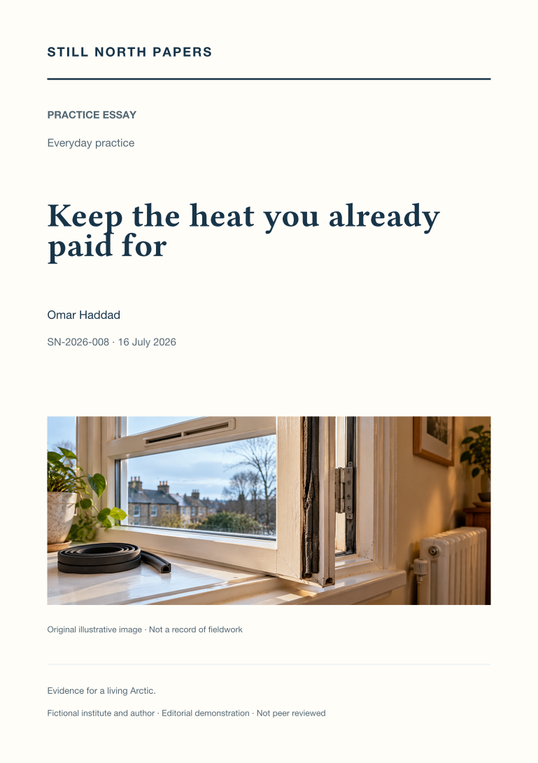 Keep the heat you already paid for: Still North Papers cover