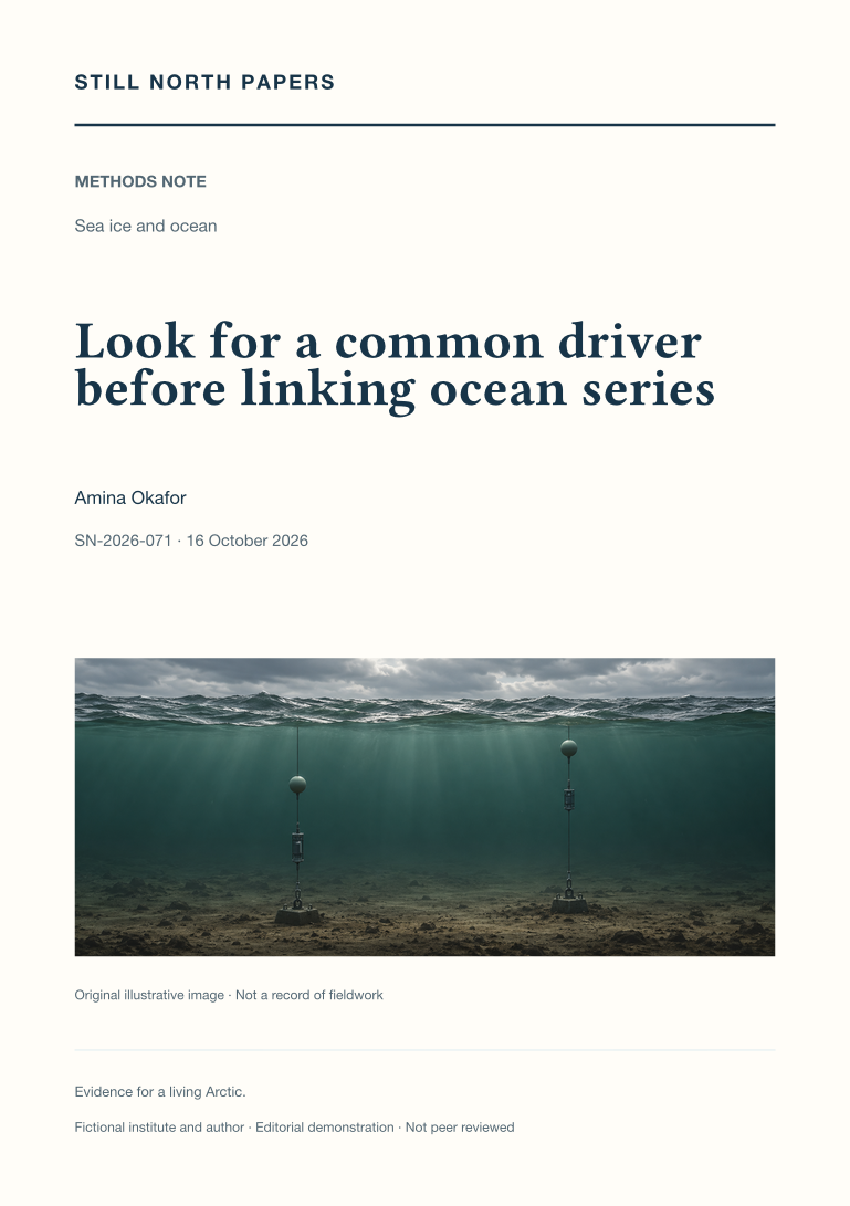 Look for a common driver before linking ocean series: Still North Papers cover