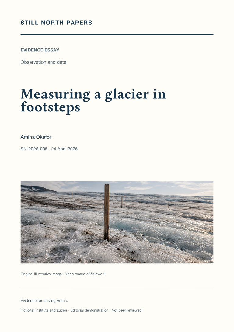 Measuring a glacier in footsteps: Still North Papers cover