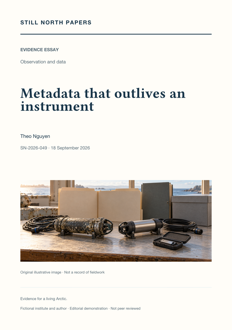 Metadata that outlives an instrument: Still North Papers cover