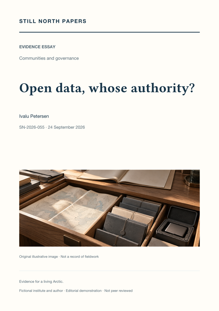 Open data, whose authority?: Still North Papers cover