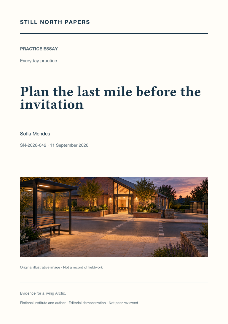 Plan the last mile before the invitation: Still North Papers cover