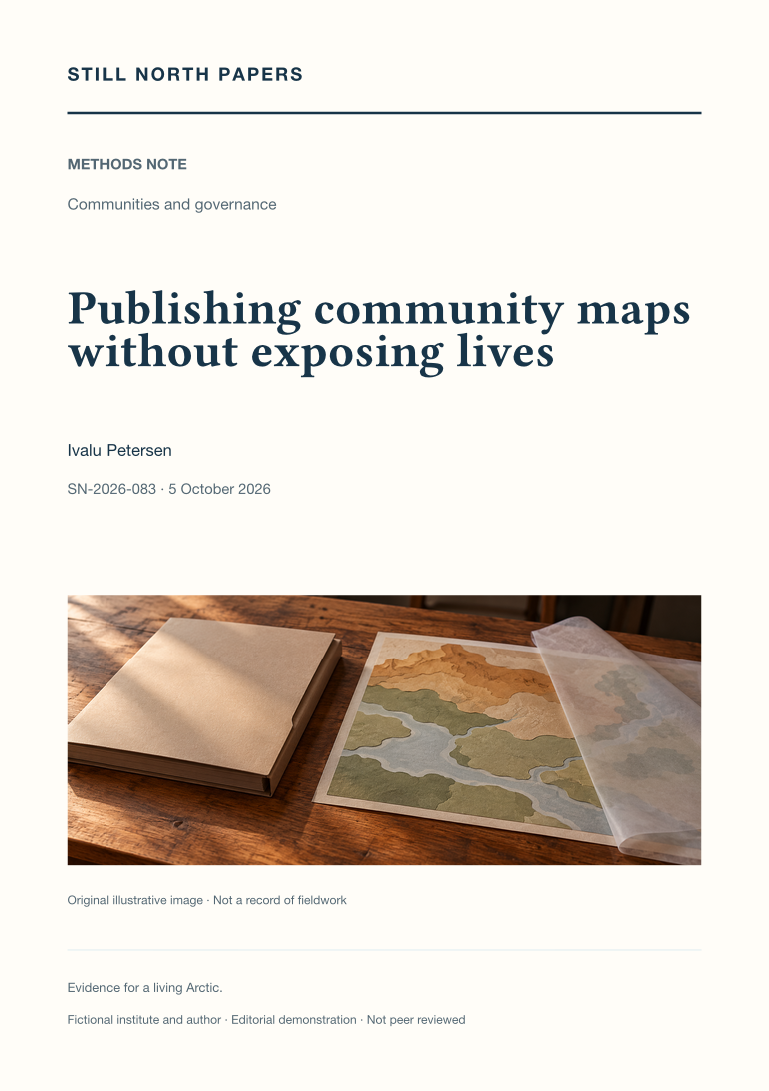 Publishing community maps without exposing lives: Still North Papers cover
