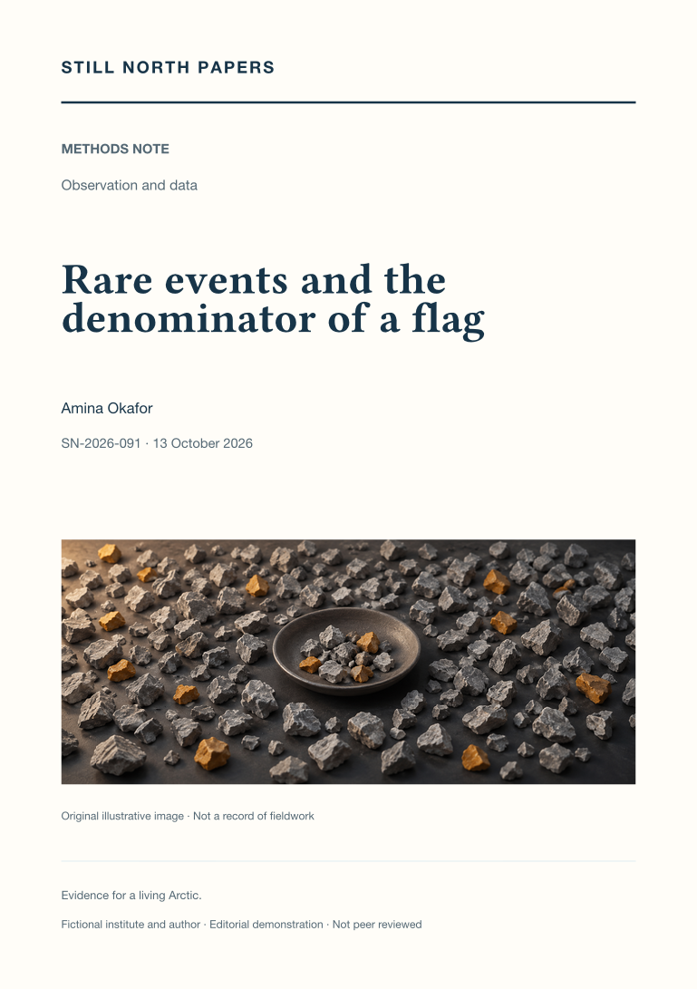 Rare events and the denominator of a flag: Still North Papers cover