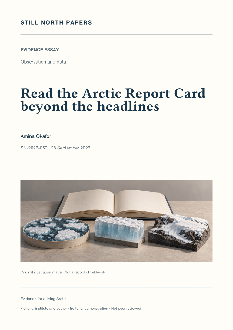 Read the Arctic Report Card beyond the headlines: Still North Papers cover