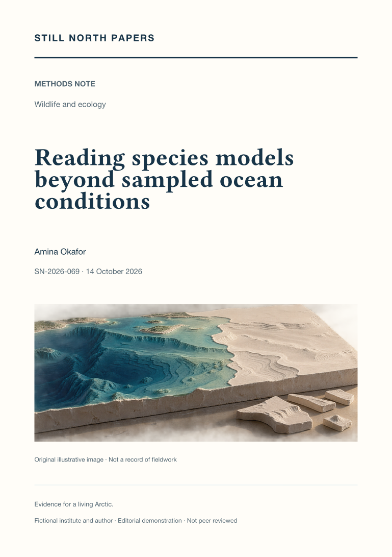 Reading species models beyond sampled ocean conditions: Still North Papers cover