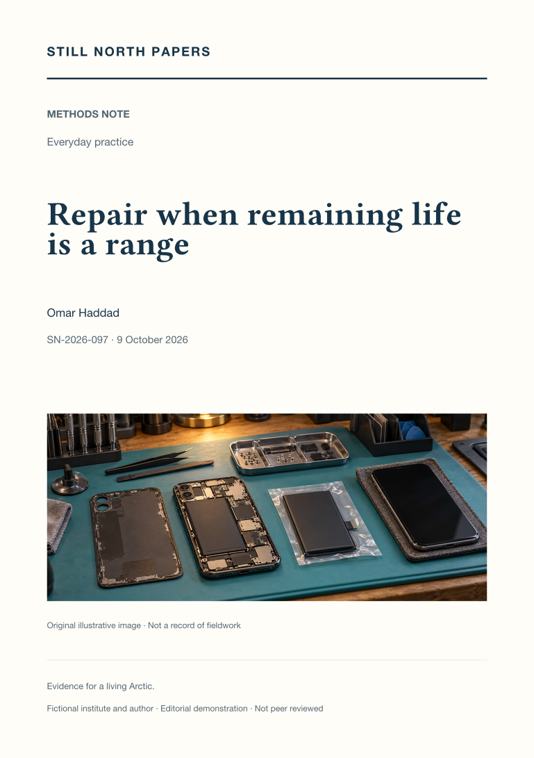 Repair when remaining life is a range: Still North Papers cover