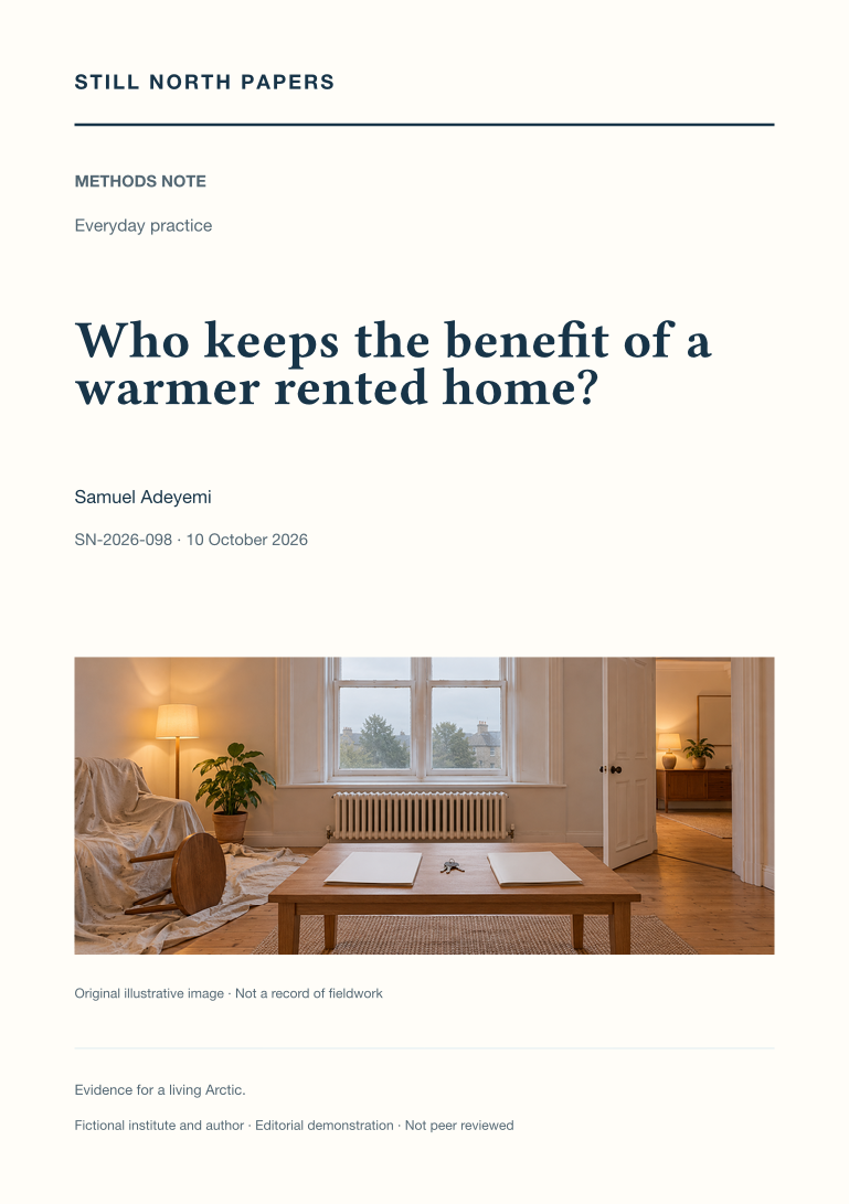 Who keeps the benefit of a warmer rented home?: Still North Papers cover