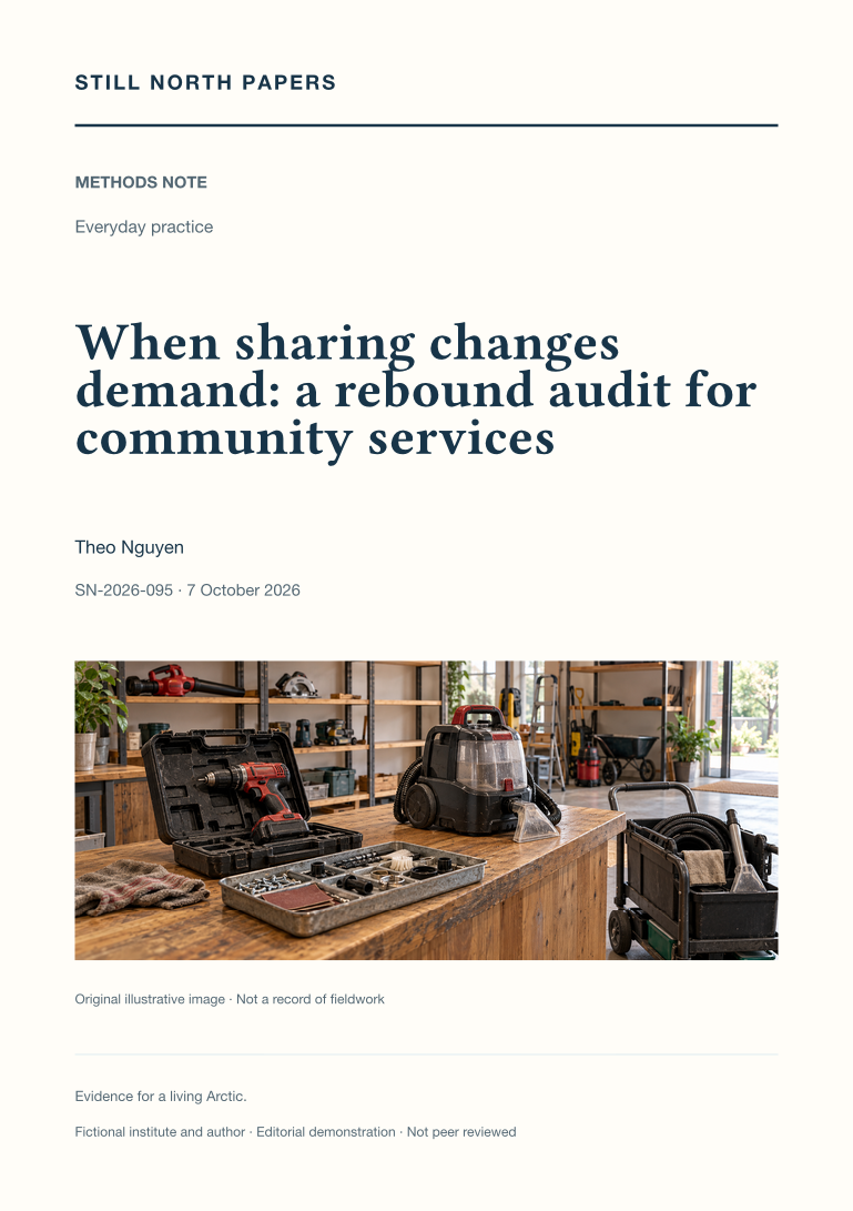 When sharing changes demand: a rebound audit for community services: Still North Papers cover