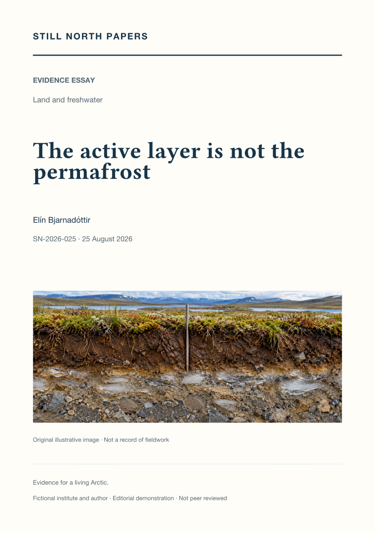 The active layer is not the permafrost: Still North Papers cover