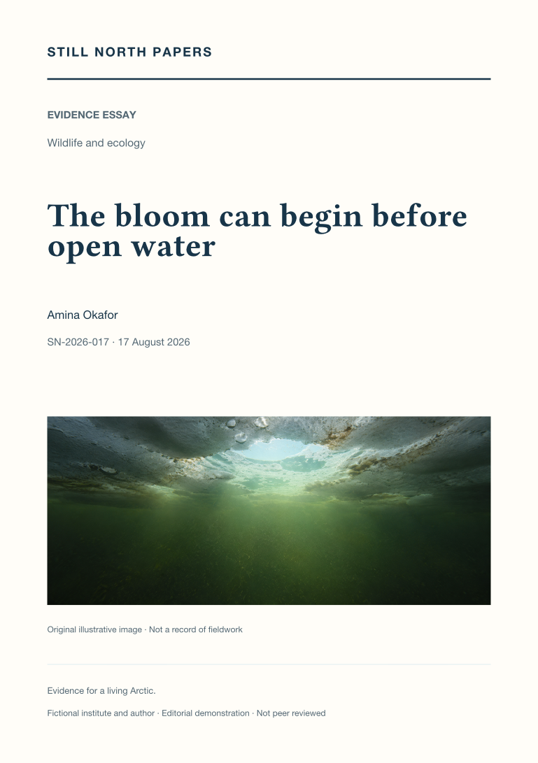 The bloom can begin before open water: Still North Papers cover