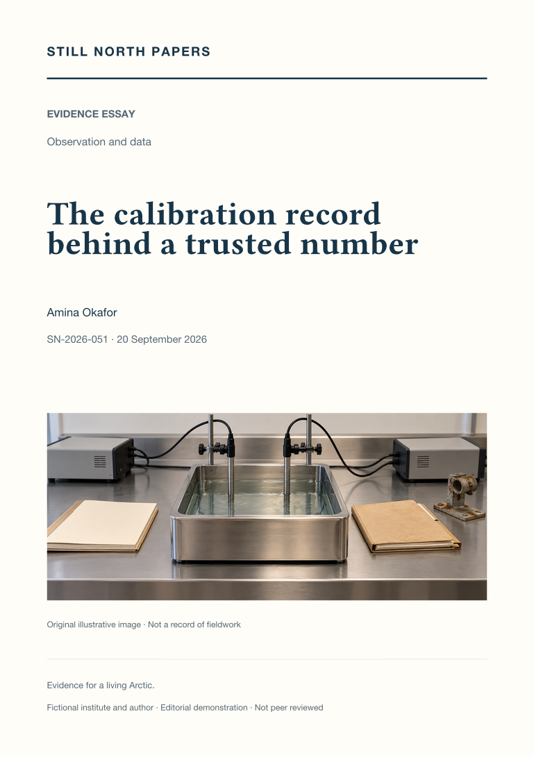 The calibration record behind a trusted number: Still North Papers cover