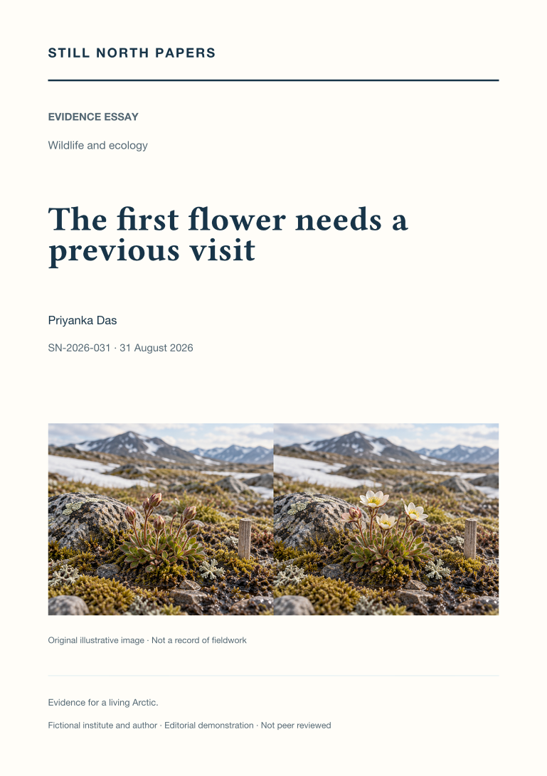 The first flower needs a previous visit: Still North Papers cover