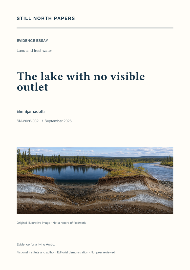 The lake with no visible outlet: Still North Papers cover