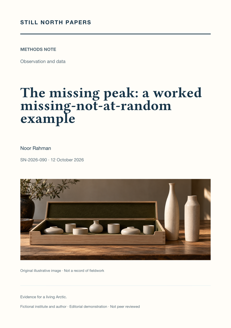 The missing peak: a worked missing-not-at-random example: Still North Papers cover