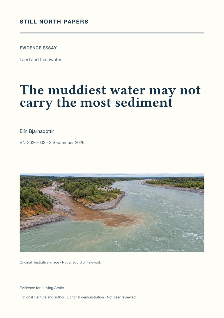 The muddiest water may not carry the most sediment: Still North Papers cover