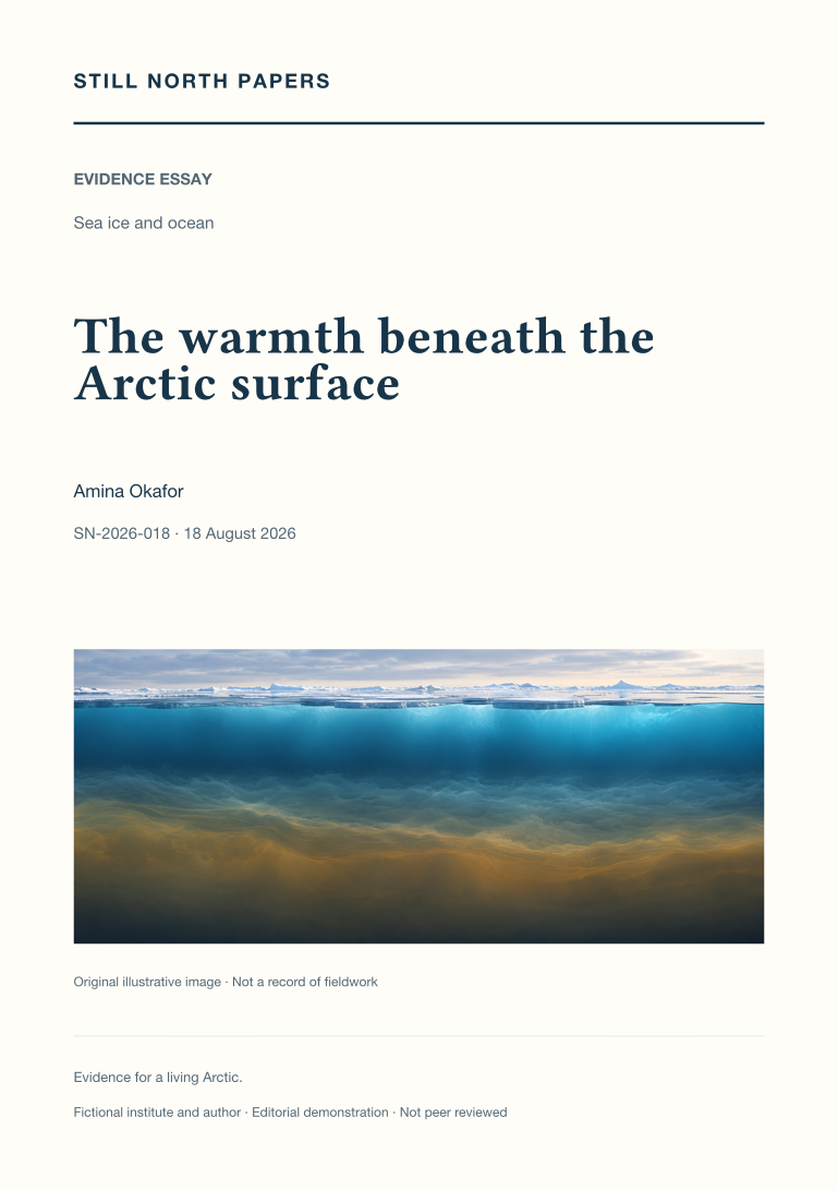 The warmth beneath the Arctic surface: Still North Papers cover